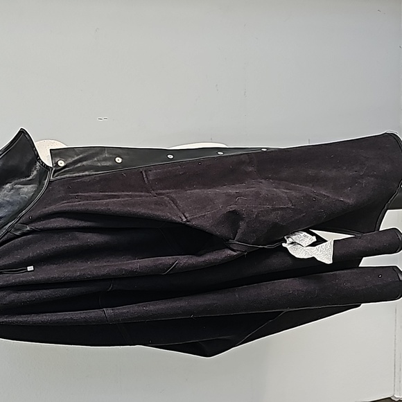 Zara Oversized Vegan Leather Jacket Shirt long sleeves snap closure Size M - Picture 11 of 15